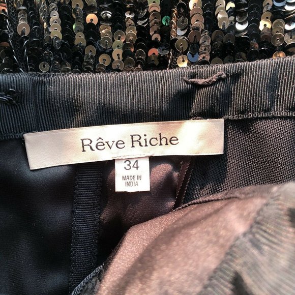 Rêve Riche Ilma Dress Black Gold Degrade Sequins - Picture 7 of 11